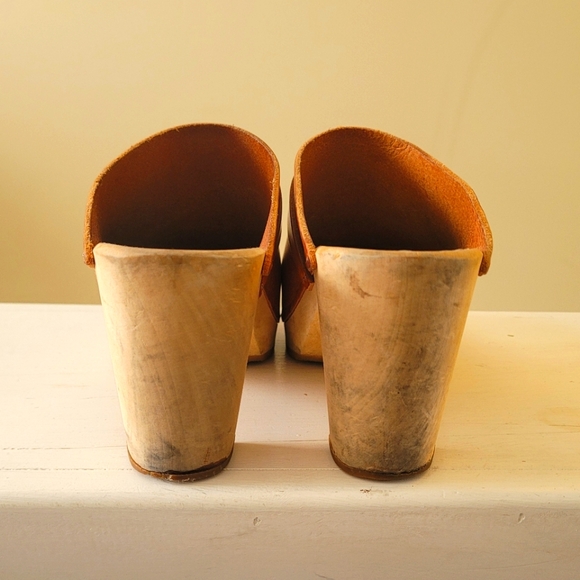 Swedish Hasbeens Wooden Heel Clogs - Picture 5 of 5
